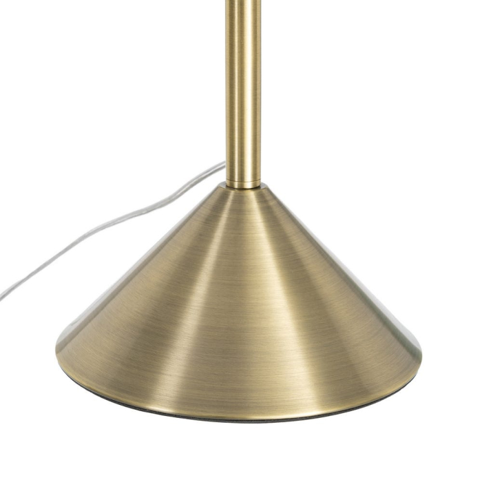 Lampă de masă înaltă din metal auriu cu abajur din stofă albă [5]