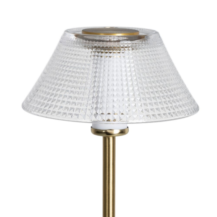 Lampă LED cu abajur conic din sticlă texturată [3]