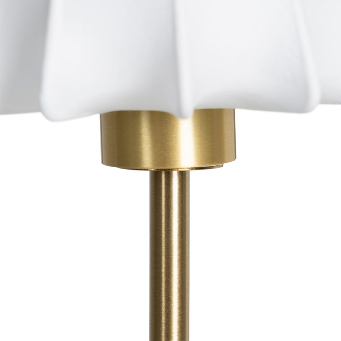 Lampă LED cu abajur floral din material textil alb [4]