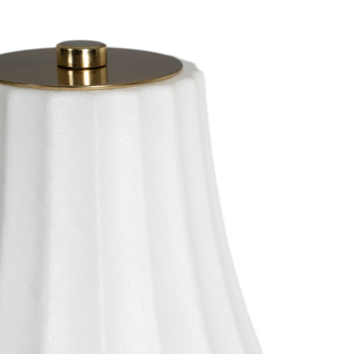 Lampă LED cu abajur plisat din material textil alb [2]