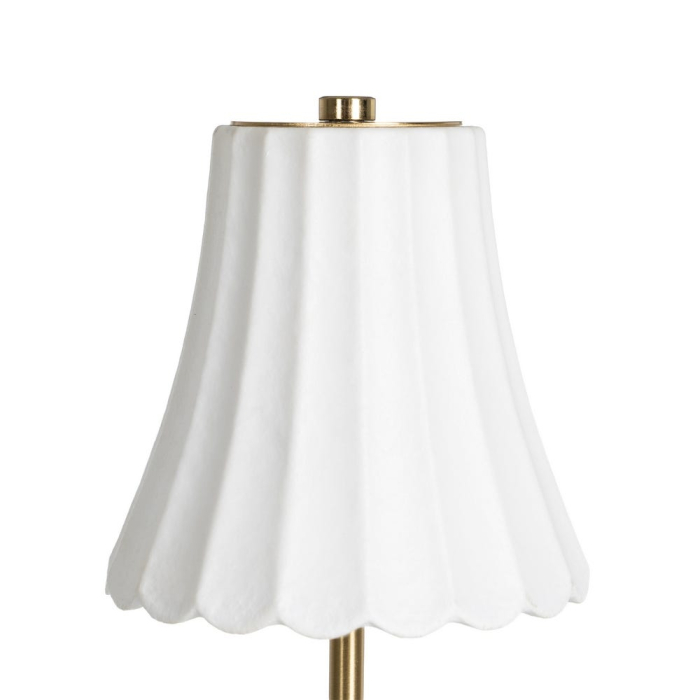 Lampă LED cu abajur plisat din material textil alb [3]