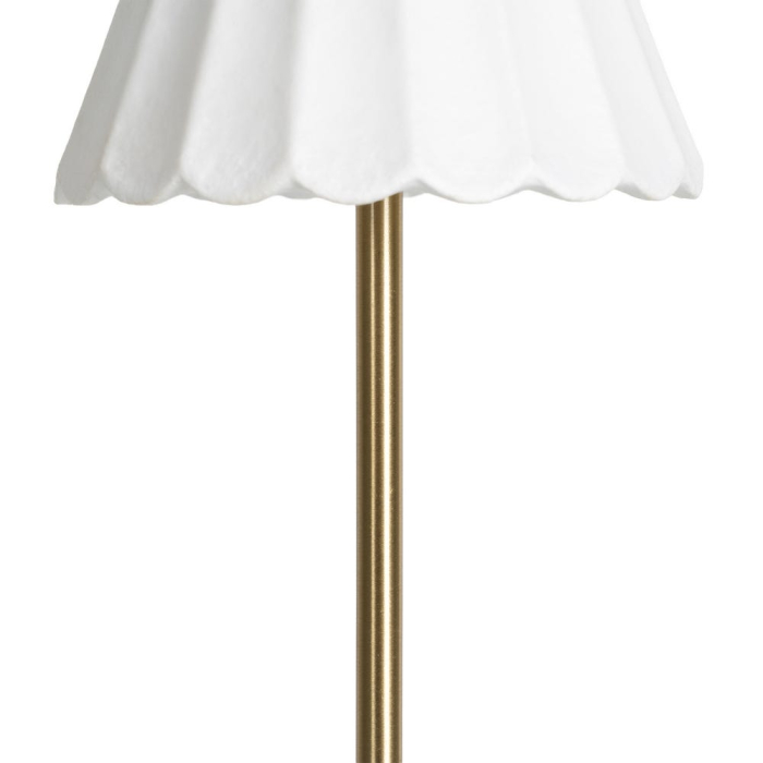 Lampă LED cu abajur plisat din material textil alb [4]