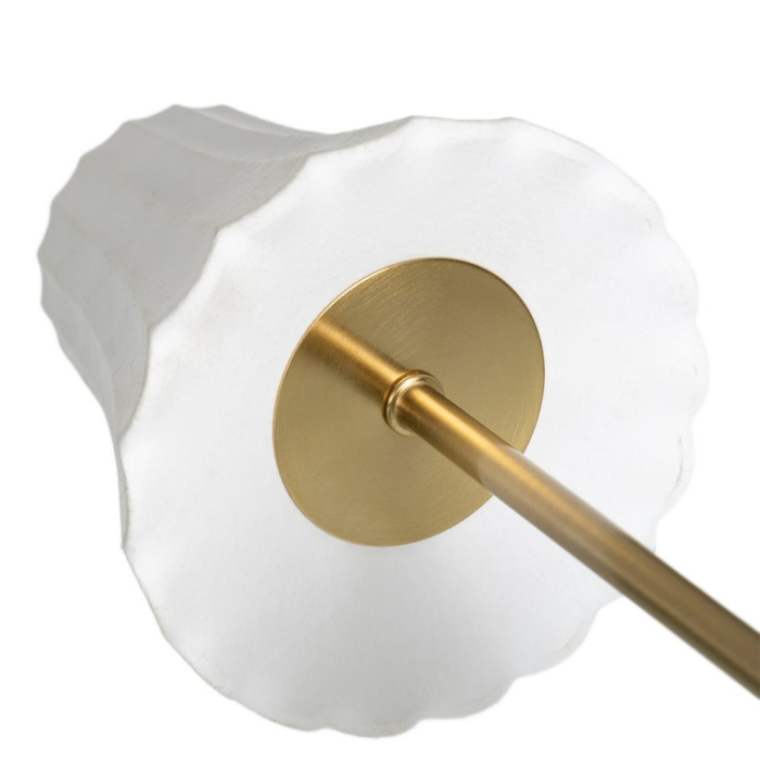 Lampă LED cu abajur plisat din material textil alb [8]
