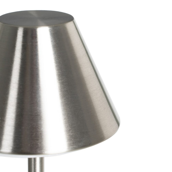 Lampă LED portabilă cu abajur conic argintiu [2]