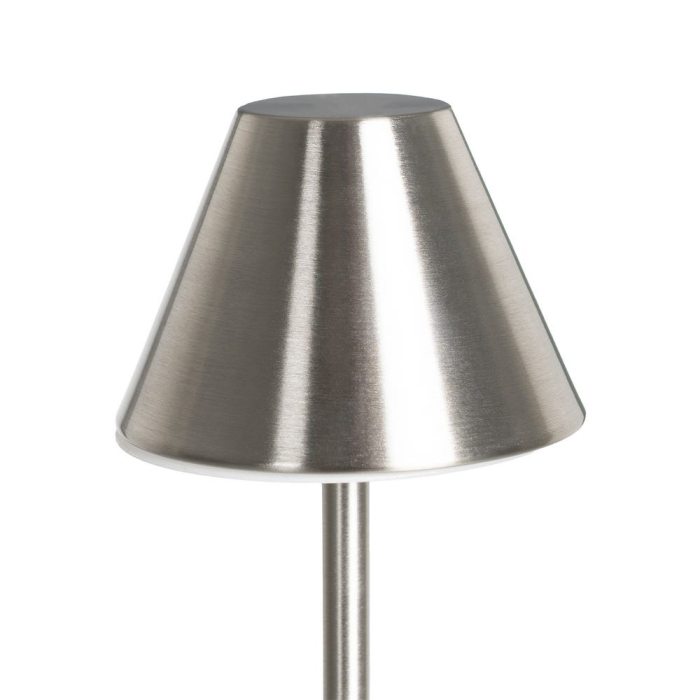 Lampă LED portabilă cu abajur conic argintiu [3]