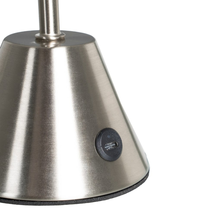Lampă de masă LED tactilă culoare oțel cu cupolă rotundă [6]