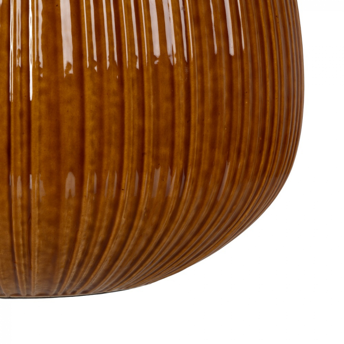 Lampa ocru ceramica cu abajur pentru decor de impact|Lampi mari pentru interioare vibrante [7]
