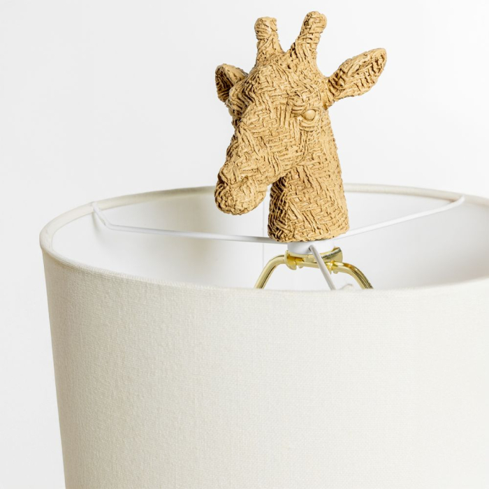 Lampă de masă cu abajur textil crem și bază naturală GIRAFFA [4]