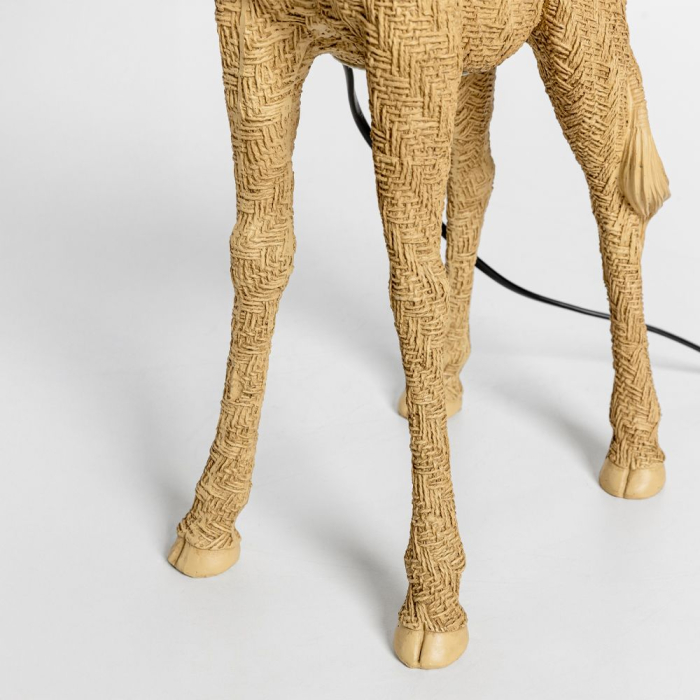 Lampă de masă cu abajur textil crem și bază naturală GIRAFFA [6]