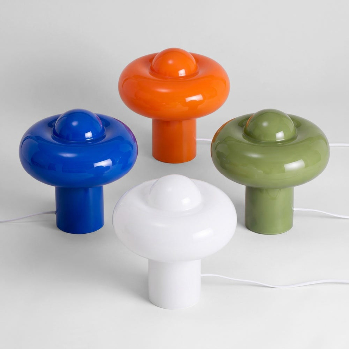 Lampă de masă portocalie cu design Halo [6]