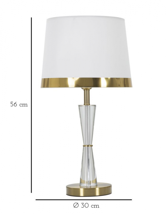 Veioza eleganta alba cu detalii aurii CreativDeco [6]