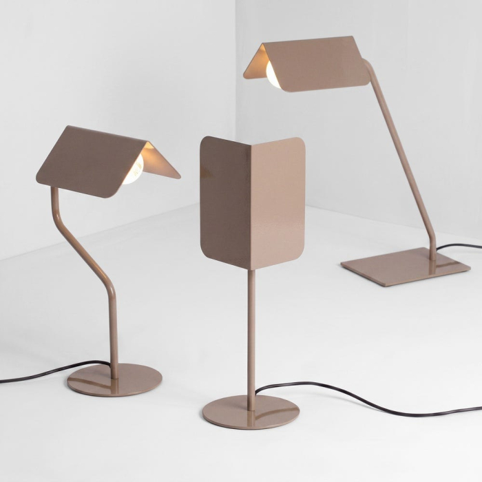 Lampă de masă taupe cu abajur Origami [8]