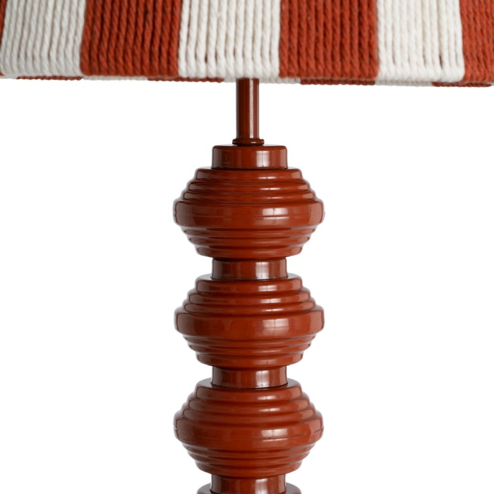 Lampă de masă terracotta cu abajur în dungi [5]