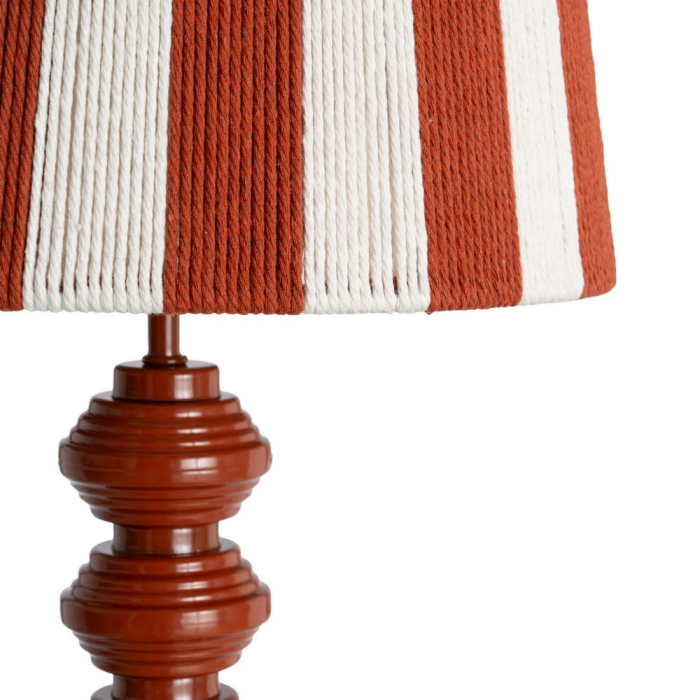 Lampă de masă terracotta cu abajur în dungi [2]