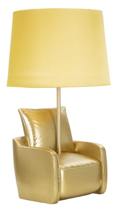 Veioza Midcentury galbena lampa de noptiera CreativDeco [2]
