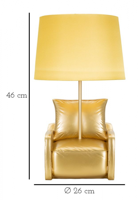 Veioza Midcentury galbena lampa de noptiera CreativDeco [7]