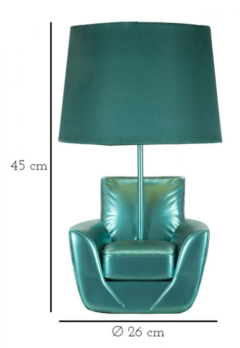 Veioza turcoaz Midcentury design unic CreativDeco [6]