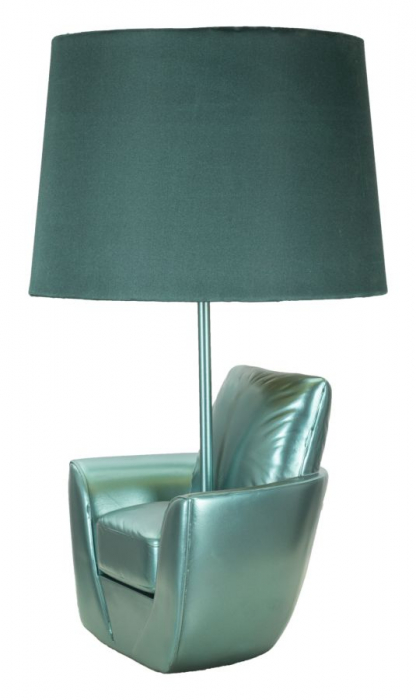 Veioza turcoaz Midcentury design unic CreativDeco [3]
