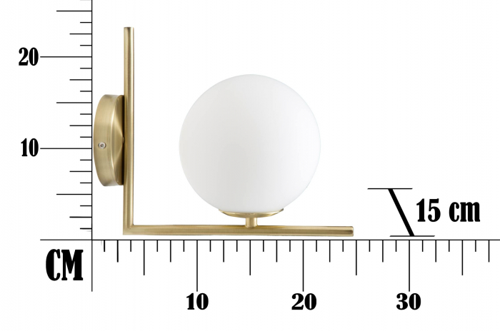 Aplica Glamy, auriu/alb, fier/sticla [9]