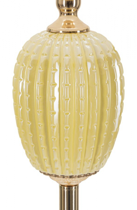 Lampa aurie podea abajur plisat CreativDeco [4]