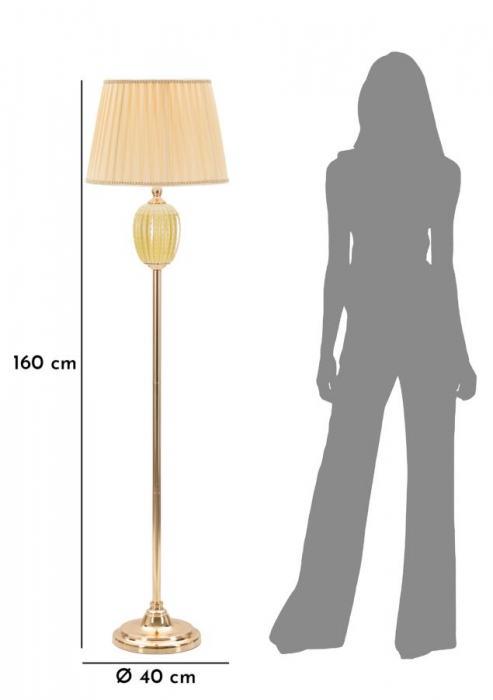 Lampa aurie podea abajur plisat CreativDeco [6]