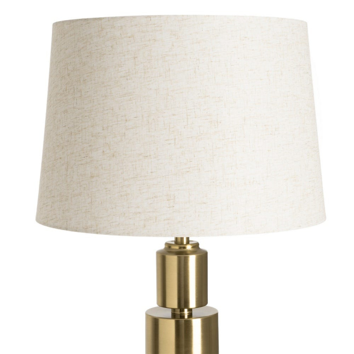 Lampă de podea aurie cu corp decorativ geometric [5]