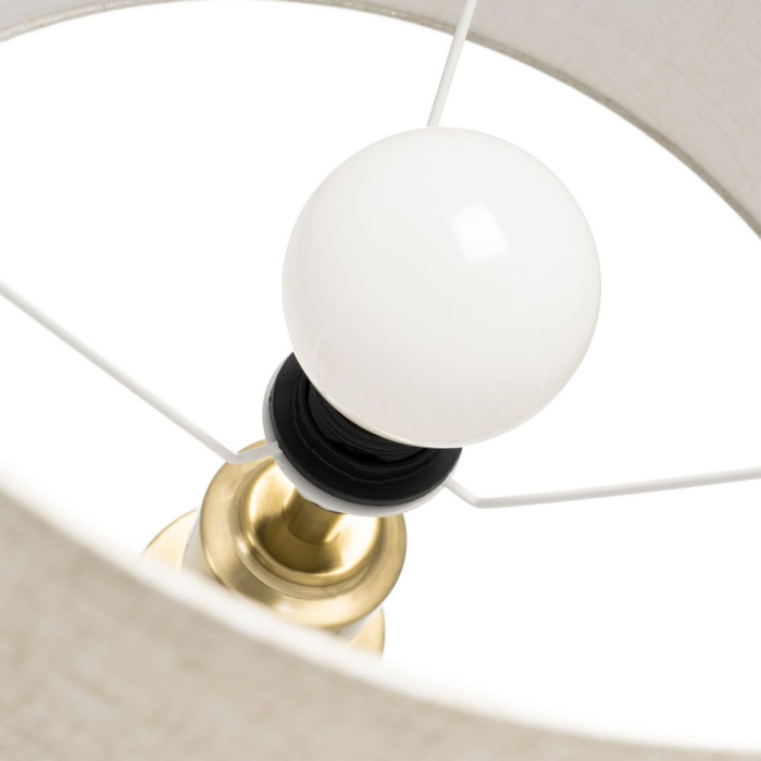 Lampă de podea aurie cu corp decorativ geometric [8]