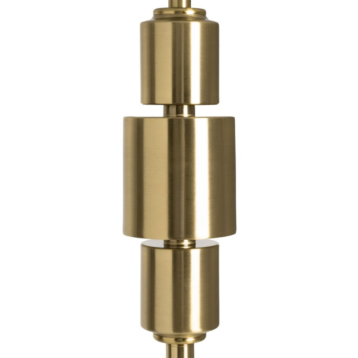 Lampă de podea aurie cu corp decorativ geometric [6]