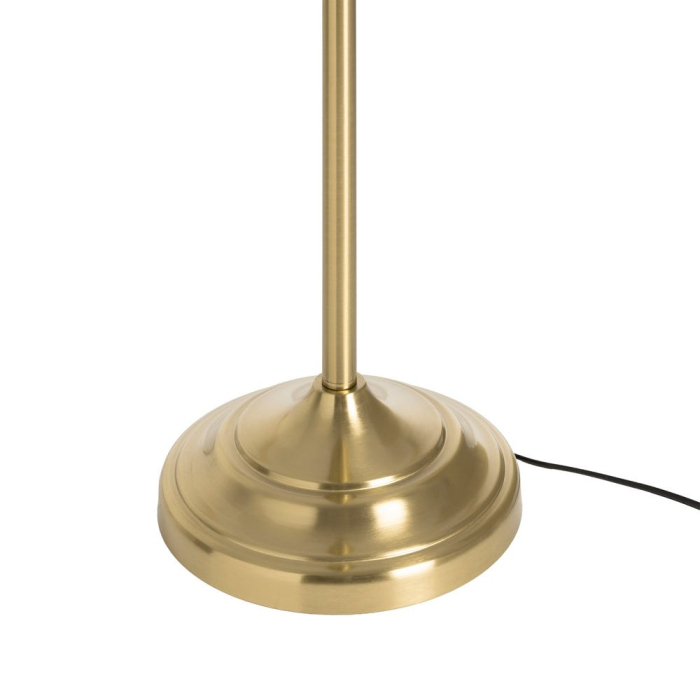 Lampă de podea aurie cu corp decorativ geometric [7]