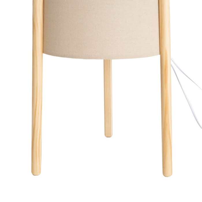 Lampă de podea bej cu structură din lemn [7]