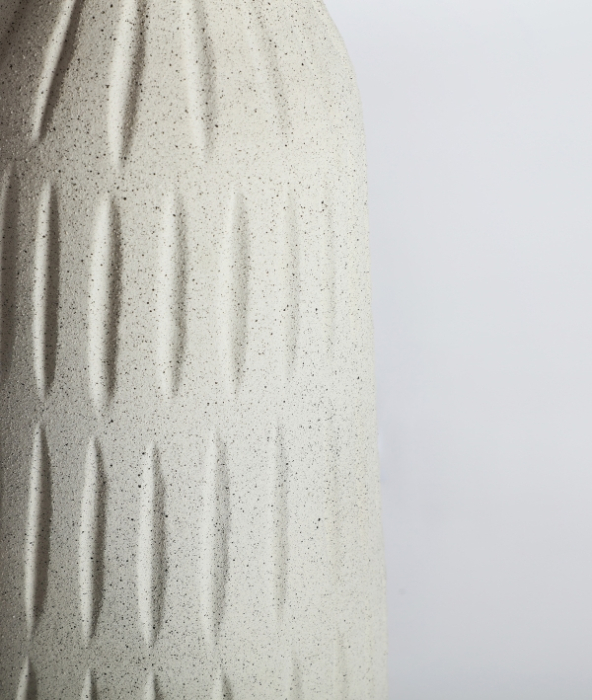 Lampă de podea ceramică gri cu abajur bej Glaje [3]