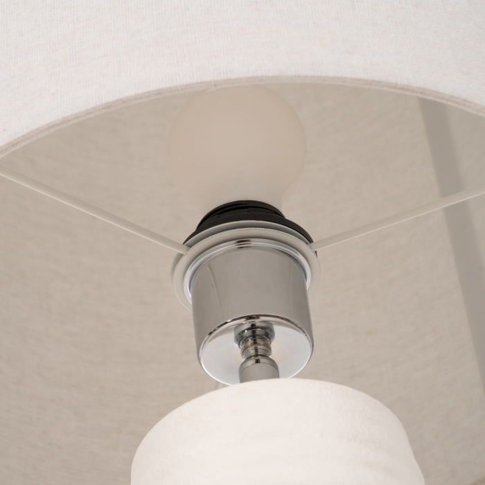 Lampa podea alba ceramica cu abajur in|Lampi inalte naturale pentru decor relaxant [5]