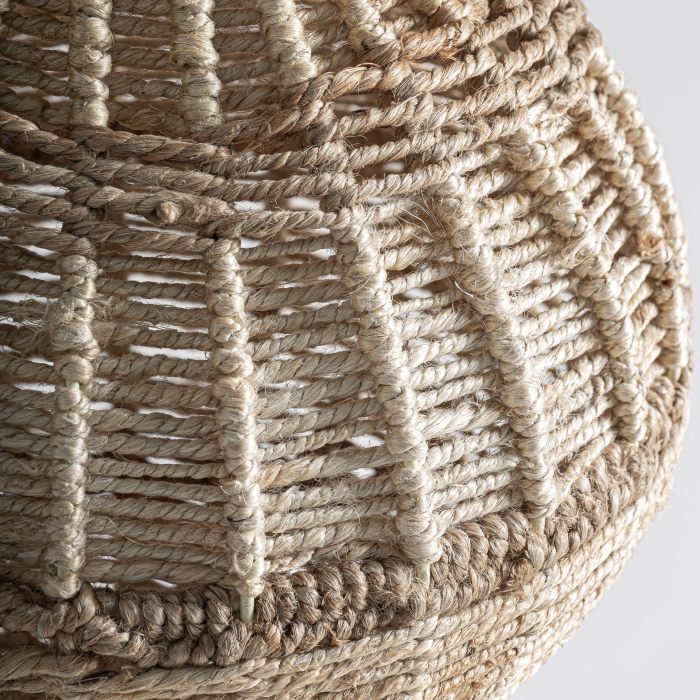 Lampă de podea din iută cu formă sculpturală [2]