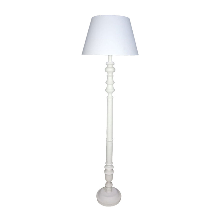 Lampă de podea lemn textil alb elegantă [1]