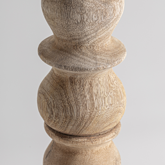 Lampă de podea din lemn de mango cu abajur din bumbac [3]