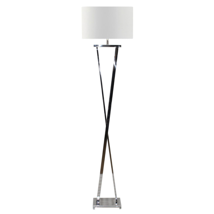 Lampă de podea oțel argintiu textil alb kelsie [1]