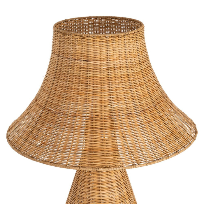 Lampă de podea din ratan natural cu abajur clopot și bază vas – fotografie produs principal [3]