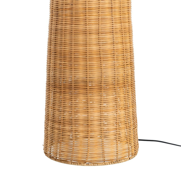 Lampă de podea din ratan natural cu abajur conic și bază în formă de trunchi de con – fotografie produs principal [6]