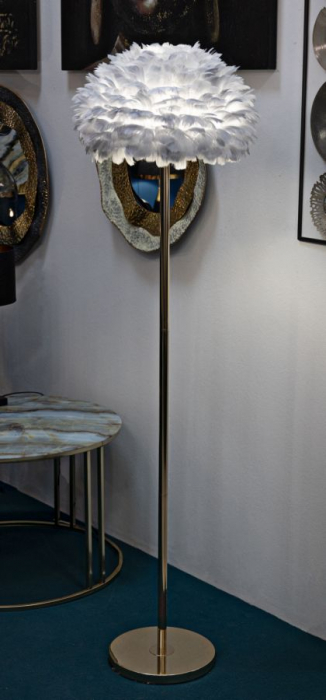 Lampa de podea gri picior auriu CreativDeco [2]