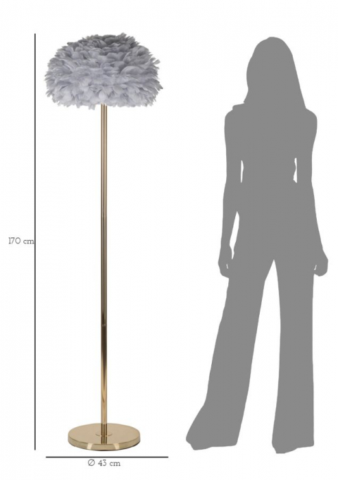 Lampa de podea gri picior auriu CreativDeco [6]