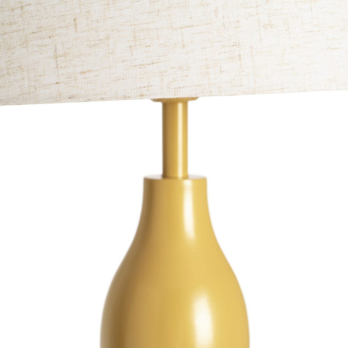 Lampă de podea muștar cu picior decorativ ondulat [5]