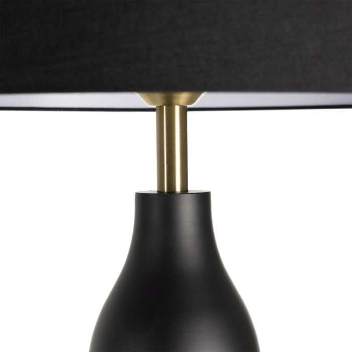 Lampă de podea neagră cu picior decorativ ondulat [4]