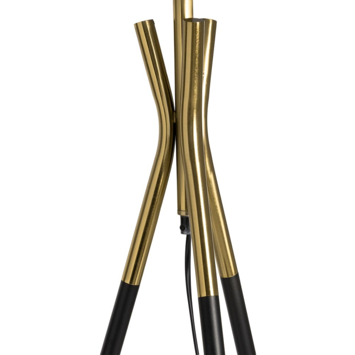 Lampă de podea neagră și aurie cu trepied metalic [6]