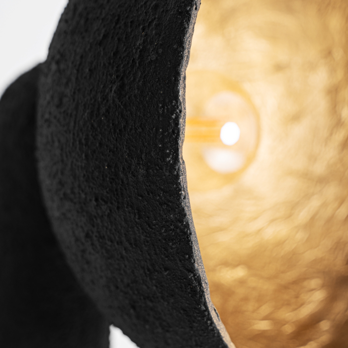 Lampa de podea sculpturala din rasina neagra cu interior placat auriu si silueta alungita Lierop 41x32x163 cm [3]