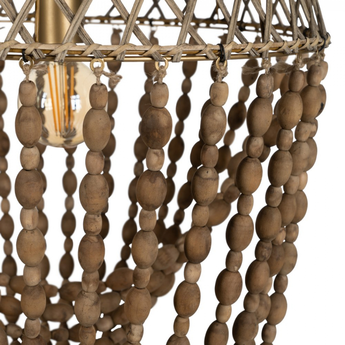Lustra Boema cu Margele Lemn CreativDeco - Accente Unice Decor [4]