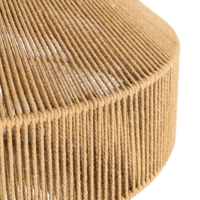 Lampă de tavan din sfoară de hârtie naturală – abajur tip lanternă geometrică pe structură metalică [3]