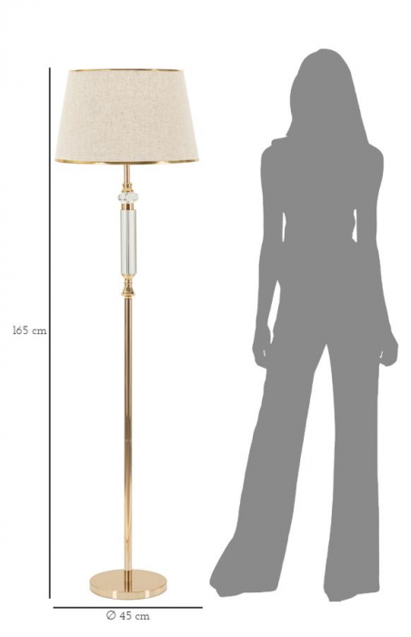 Lampa podea picior auriu abajur deschis CreativDeco [6]