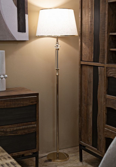 Lampa podea picior auriu abajur deschis CreativDeco [2]