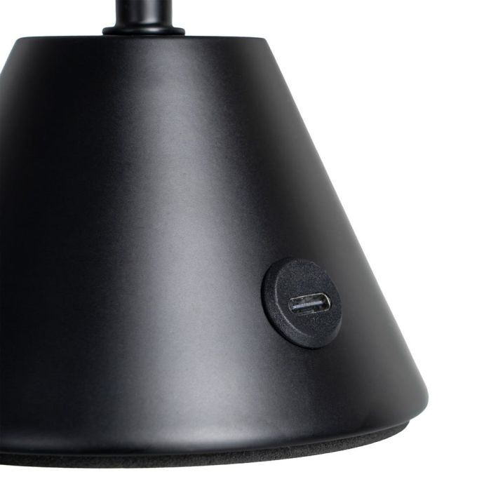 Lampă LED neagră de masă cu cupolă semisferică [6]
