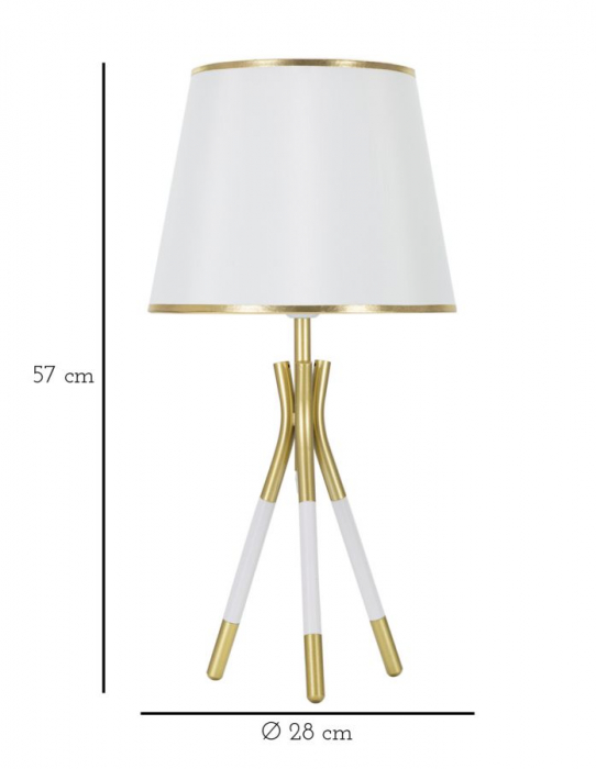 Lampa moderna tripod alb-auriu design italian CreativDeco [6]